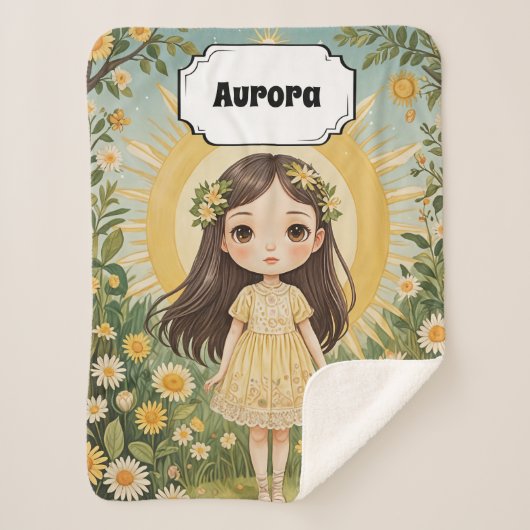 Sunny Serenade gepersonaliseerd Sherpa Deken (Voorkant)