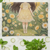 Sunny Serenade gepersonaliseerd Theedoek (Gevouwen)