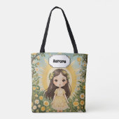 Sunny Serenade gepersonaliseerd Tote Bag (Achterkant)
