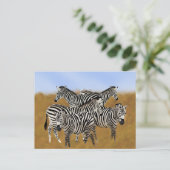 Sunny Serengeti Zebra | safari in het wild in afri Briefkaart (Staand voorkant)
