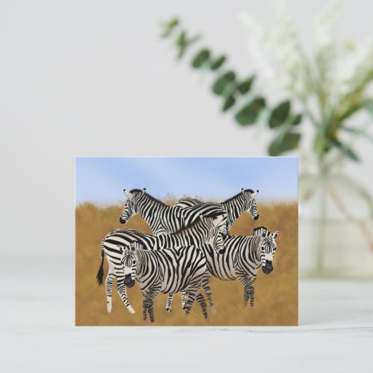 Sunny Serengeti Zebra | safari in het wild in afri Briefkaart (Staand voorkant)