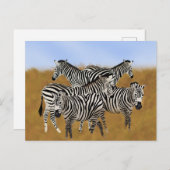 Sunny Serengeti Zebra | safari in het wild in afri Briefkaart (Voorkant / Achterkant)