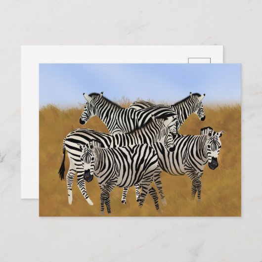 Sunny Serengeti Zebra | safari in het wild in afri Briefkaart (Voorkant / Achterkant)