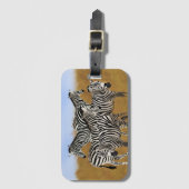 Sunny Serengeti Zebra | Safari Wildlife Adventure Bagagelabel (Voorkant (verticaal))
