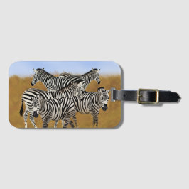 Sunny Serengeti Zebra | Safari Wildlife Adventure Bagagelabel