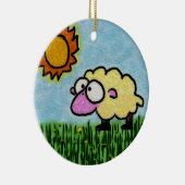 Sunny Sheep Keramisch Ornament (Rechts)