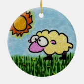 Sunny Sheep Keramisch Ornament (Achterkant)