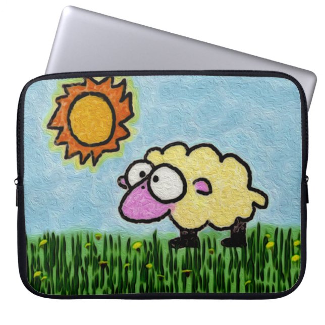 Sunny Sheep Laptop Sleeve (Voorkant)