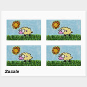 Sunny Sheep Rechthoekige Sticker (Vel)