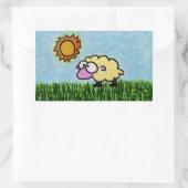 Sunny Sheep Rechthoekige Sticker (Tas)