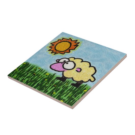 Sunny Sheep Tegeltje (Zijkant)