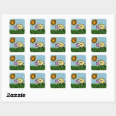 Sunny Sheep Vierkante Sticker (Vel)