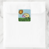 Sunny Sheep Vierkante Sticker (Tas)