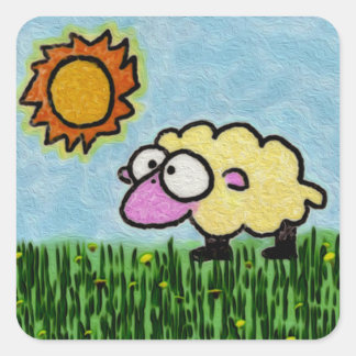 Sunny Sheep Vierkante Sticker