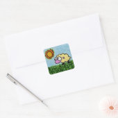Sunny Sheep Vierkante Sticker (Envelop)