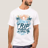 Sunny Shores 2024: Levendige strandtrip herinnerin T-shirt (Voorkant)