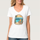 Sunny Shores Minimalistisch T-shirt (Voorkant)