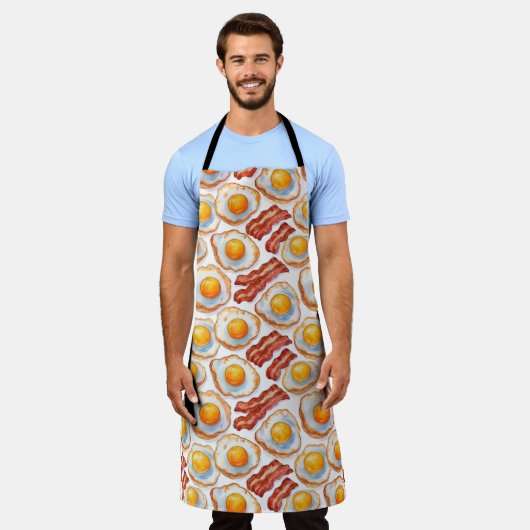 Sunny Side Up & Crispy – Waterverf Eieren en Bacon Schort (Gedragen)
