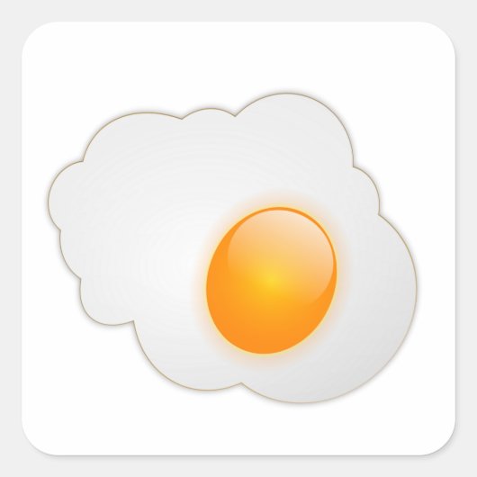 SUNNY-SIDE-UP EGG VIERKANTE STICKER (Voorkant)
