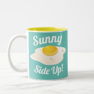 Sunny Side Up Fried Egg Breakfast Tweekleurige Koffiemok