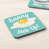 Sunny Side Up Fried Egg Bright Breakfast Bier Onderzetter (Linkerzijde)