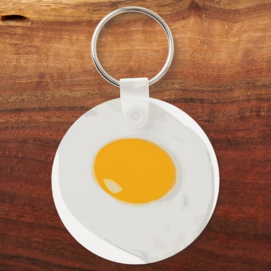 Sunny Side Up Fried Egg Sleutelhanger (Voorkant)