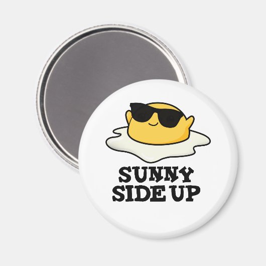 Sunny Side Up Funny Fried Egg Pun Magneet (Voorkant / Achterkant)