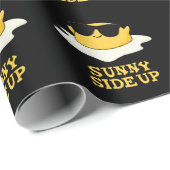 Sunny Side Up Grappig Gebakken Ei Pun Donker BG Cadeaupapier (Rol Hoek)
