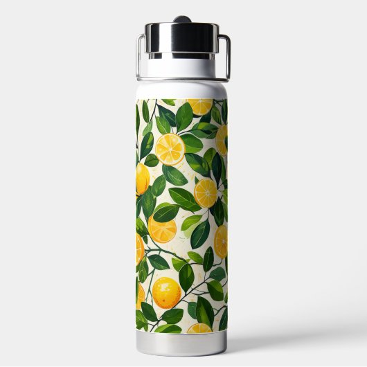 "Sunny Sips Lemon Ceramic Thermos" Waterfles (Achterkant)