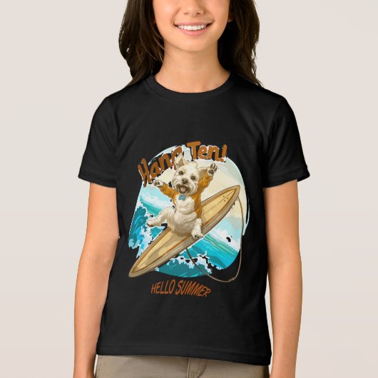 Sunny Skater Pup Tri-Blend Shirt (Voorkant)