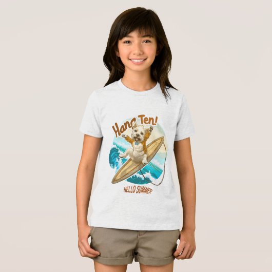 Sunny Skater Pup Tri-Blend Shirt (Voorkant volledig)