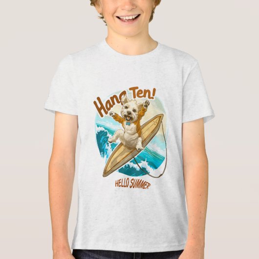 Sunny Skater Pup Tri-Blend Shirt (Voorkant)