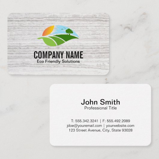 Sunny Skies | groen landschapsblad Visitekaartje (Voorkant / Achterkant)