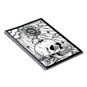 Sunny Skull Zonnebloem Zwart & Wit Gotisch Notitieboek (Rechterzijde)