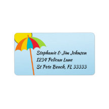 Sunny Sky Beach Umbrella Address Label