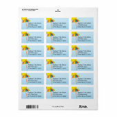 Sunny Sky Beach Umbrella Address Label (Full Sheet)