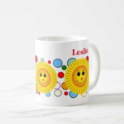 Sunny Smile Custom Text Koffiemok (Voorkant rechts)
