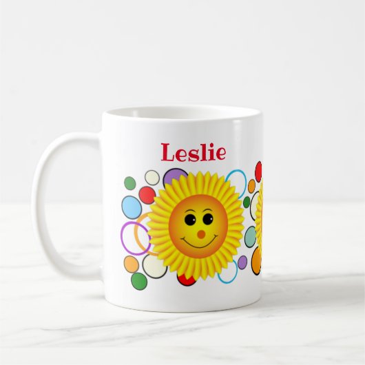 Sunny Smile Custom Text Koffiemok (Links)
