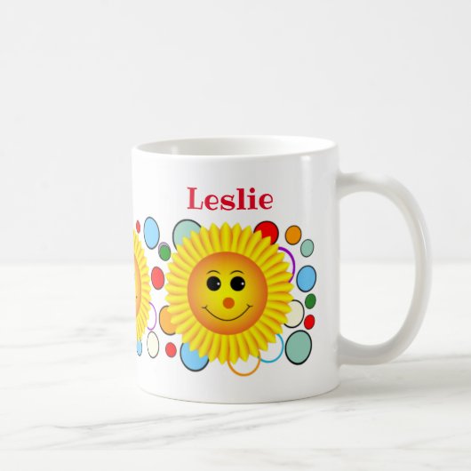 Sunny Smile Custom Text Koffiemok (Rechts)