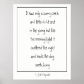 Sunny Smile Inspirational Poem F. Scott Fitzgerald Poster (Voorkant)