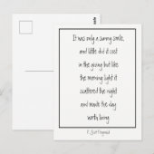 Sunny Smile Inspirerend Poem F. Scott Fitzgerald Briefkaart (Voorkant / Achterkant)