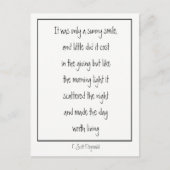 Sunny Smile Inspirerend Poem F. Scott Fitzgerald Briefkaart (Voorkant)