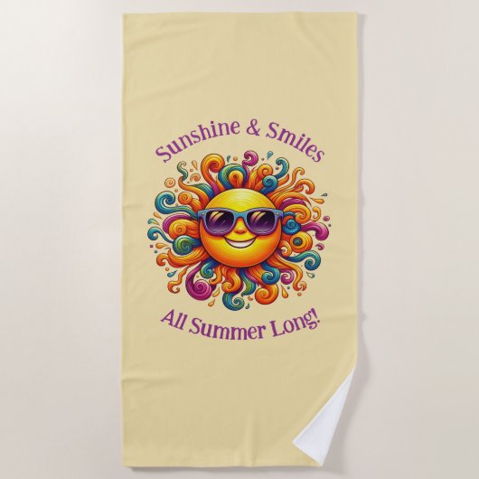 Sunny Smiles Beach Handdoek (Voorkant)