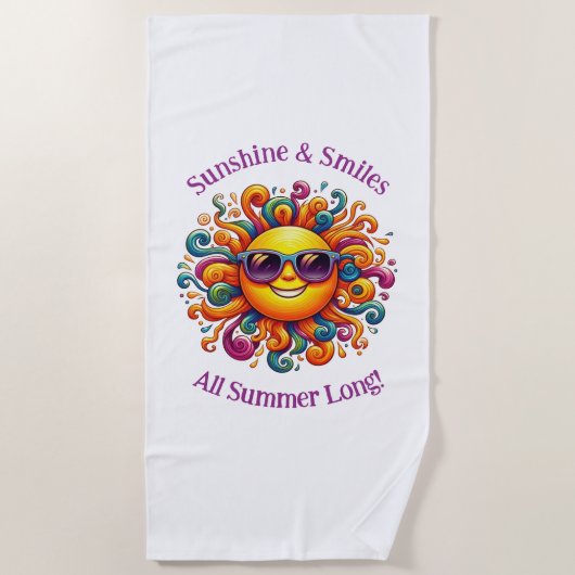 Sunny Smiles Beach Handdoek (Voorkant)