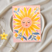 Sunny Smiles: grillig zonnebloem Briefkaart