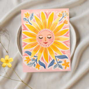 Sunny Smiles: grillig zonnebloem Briefkaart