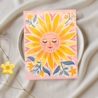 Sunny Smiles: grillig zonnebloem Briefkaart
