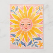 Sunny Smiles: grillig zonnebloem Briefkaart (Voorkant)