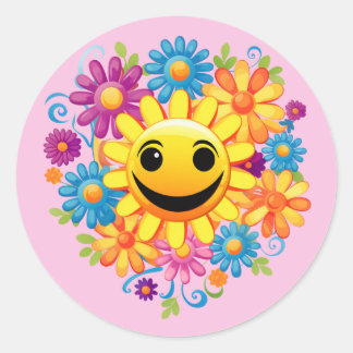 Sunny Smiles Ronde Sticker