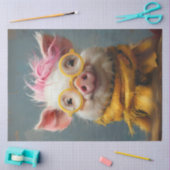 Sunny Snout Pig Decoupage Tissue Paper Tissuepapier (Craft)